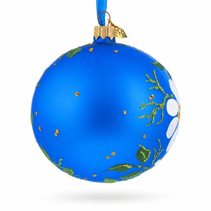Poppies and Chamomiles Glass Ball Ornament