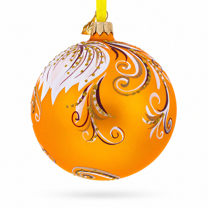 White Adonis Flowers Glass Ball Ornament