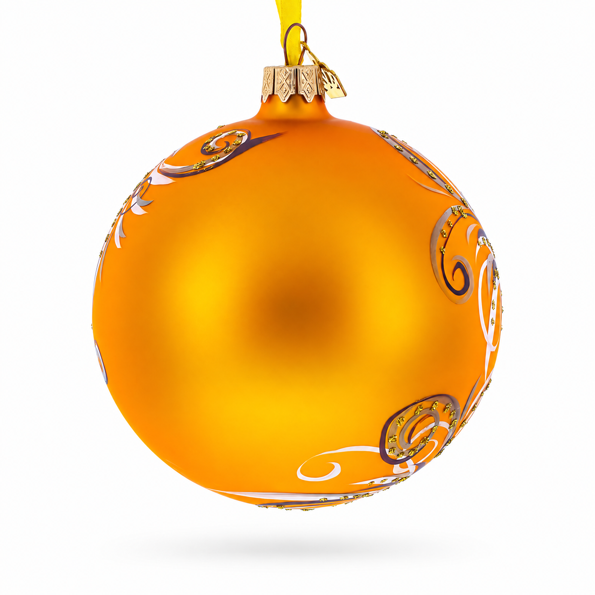 White Adonis Flowers Glass Ball Ornament