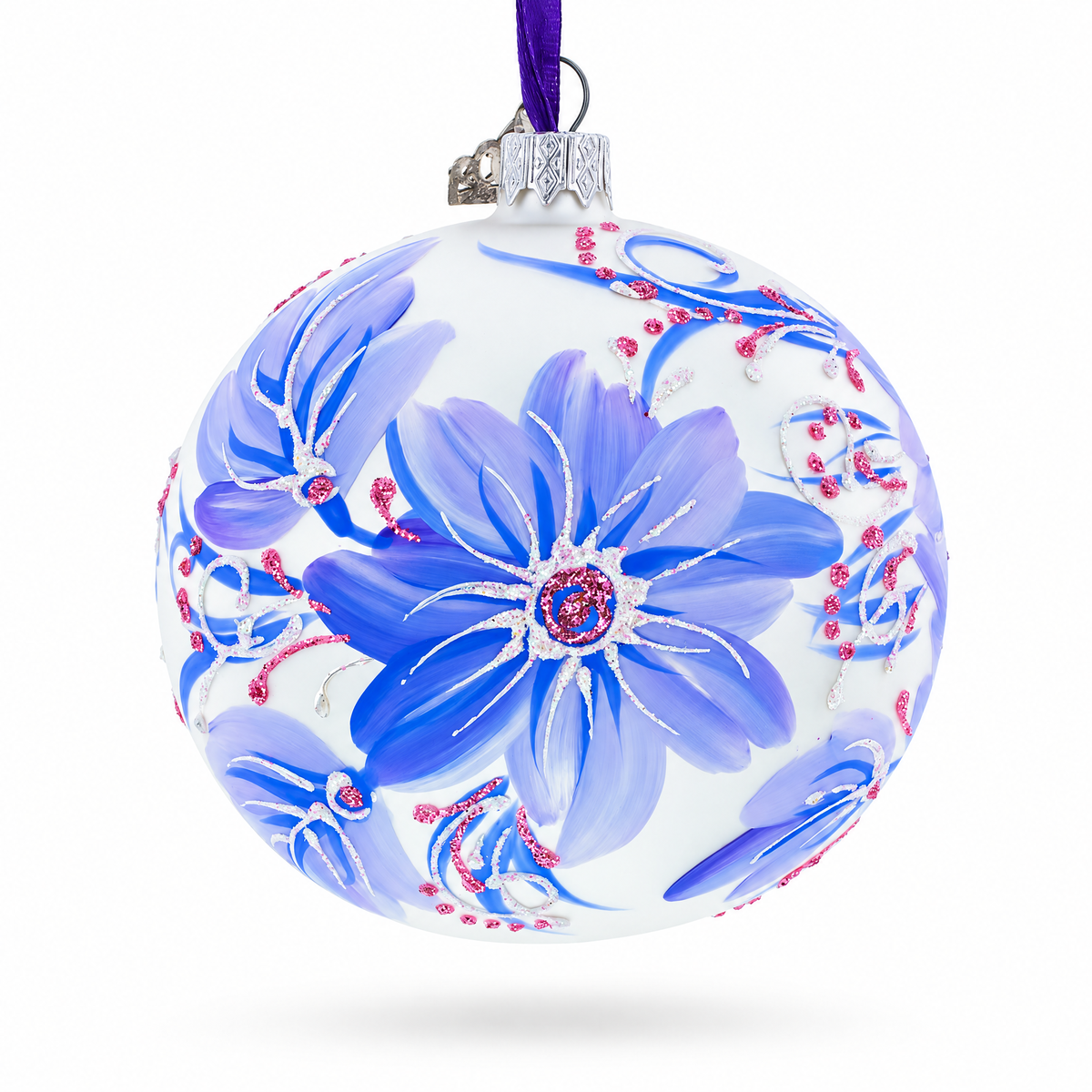 Gerbera Flowers Glass Ball Ornament