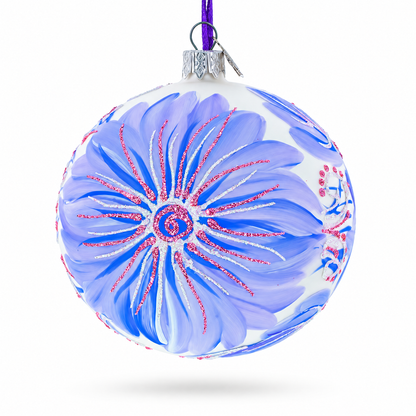 Gerbera Flowers Glass Ball Ornament