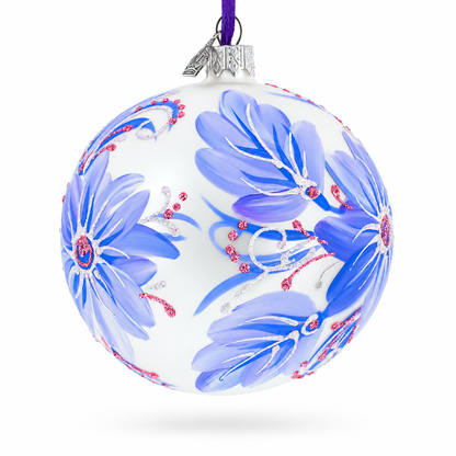 Gerbera Flowers Glass Ball Ornament