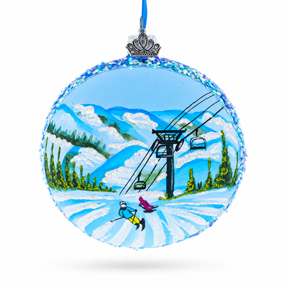 Deer Valley Ski Resort, Park City, Utah Glass Ball Christmas Ornament