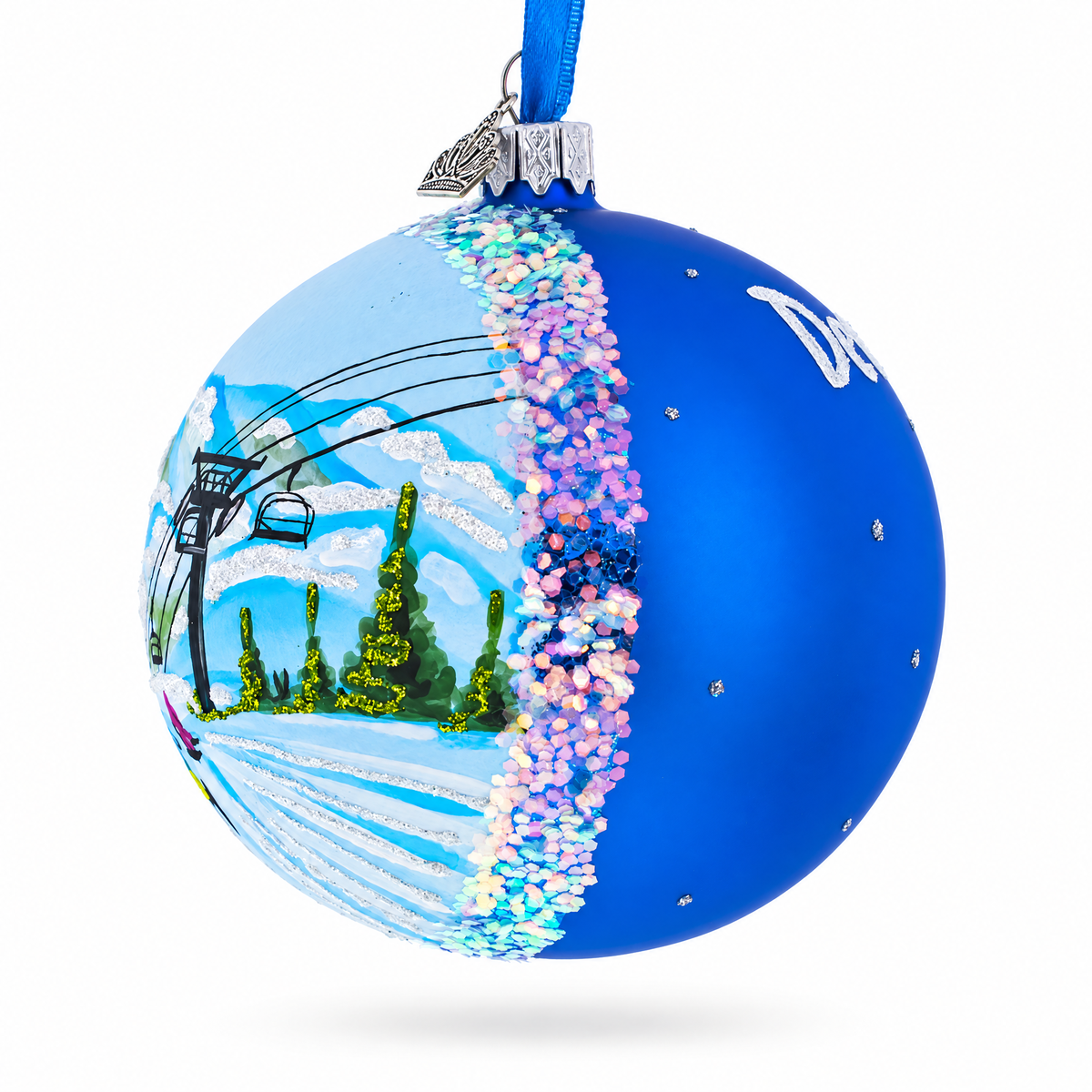 Deer Valley Ski Resort, Park City, Utah Glass Ball Christmas Ornament