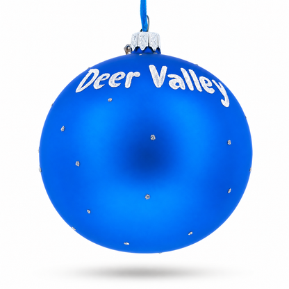 Deer Valley Ski Resort, Park City, Utah Glass Ball Christmas Ornament