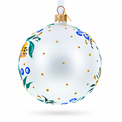 Heliopsis Flowers Glass Ball Ornament