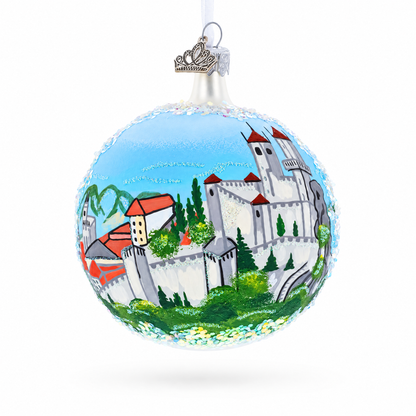 San Marino Glass Ball Christmas Ornament 4 Inches