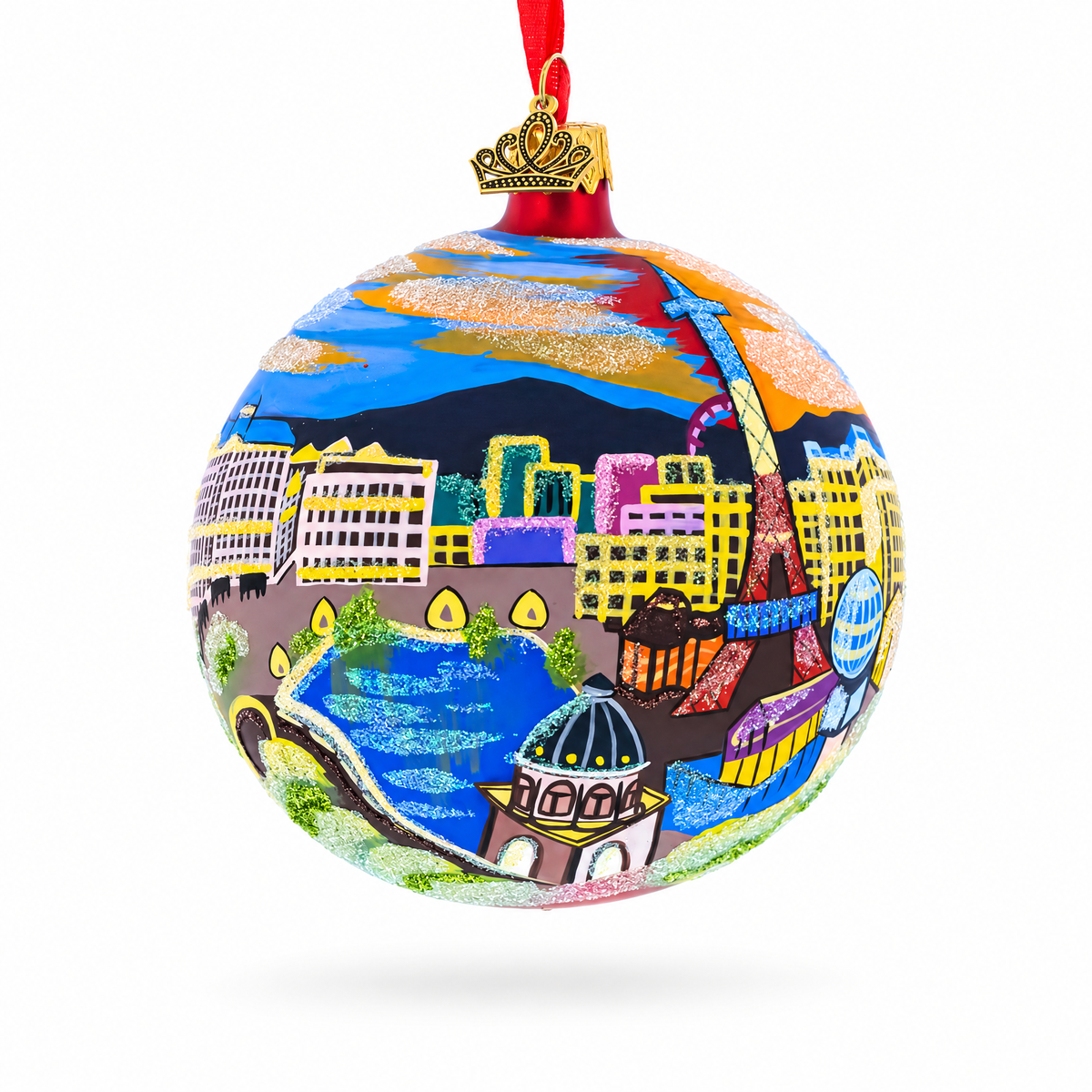Las Vegas Skyline, Nevada Glass Ball Christmas Ornament 4 Inches