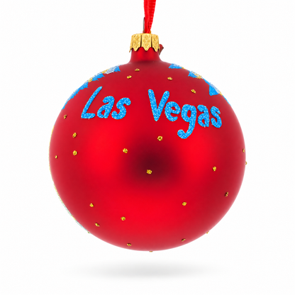 Las Vegas Skyline, Nevada Glass Ball Christmas Ornament 4 Inches