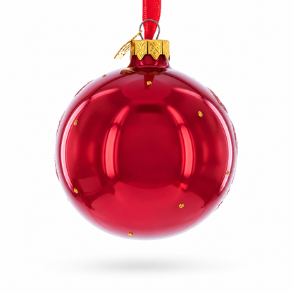 African Sunset with Giraffe and Tree Glass Ball Christmas Ornament 3.25 Inches