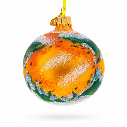 Planet Mars  Glass Ball Christmas Ornament 3.25 Inches
