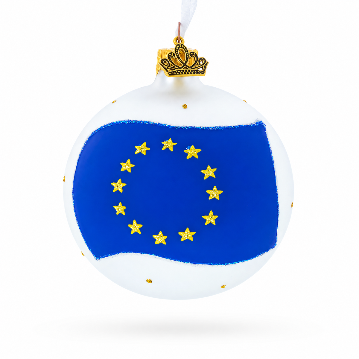 Flag of European Union Glass Ball Ornament 3.25 Inches