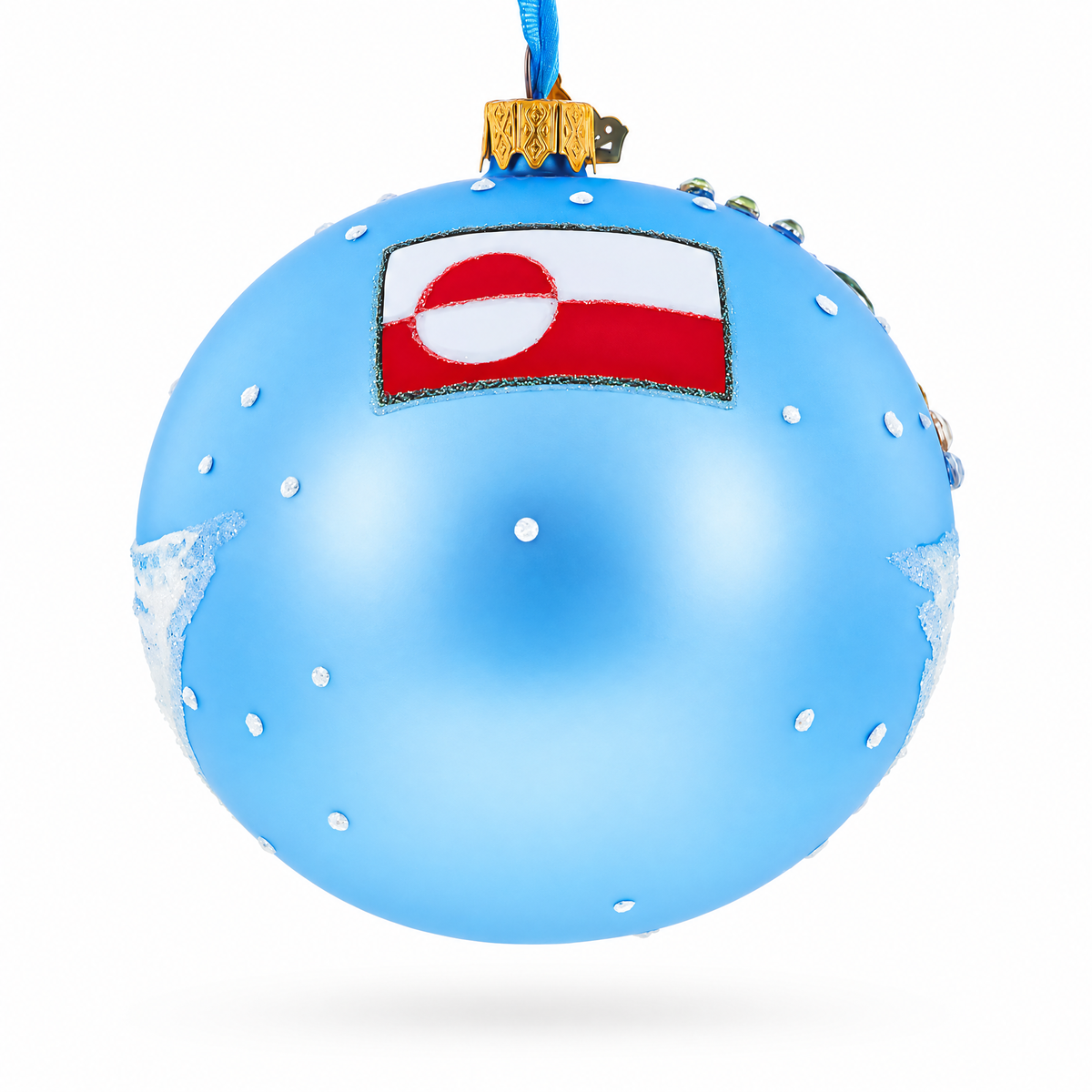 Greenland's Northern Lights Glass Ball Christmas Ornament