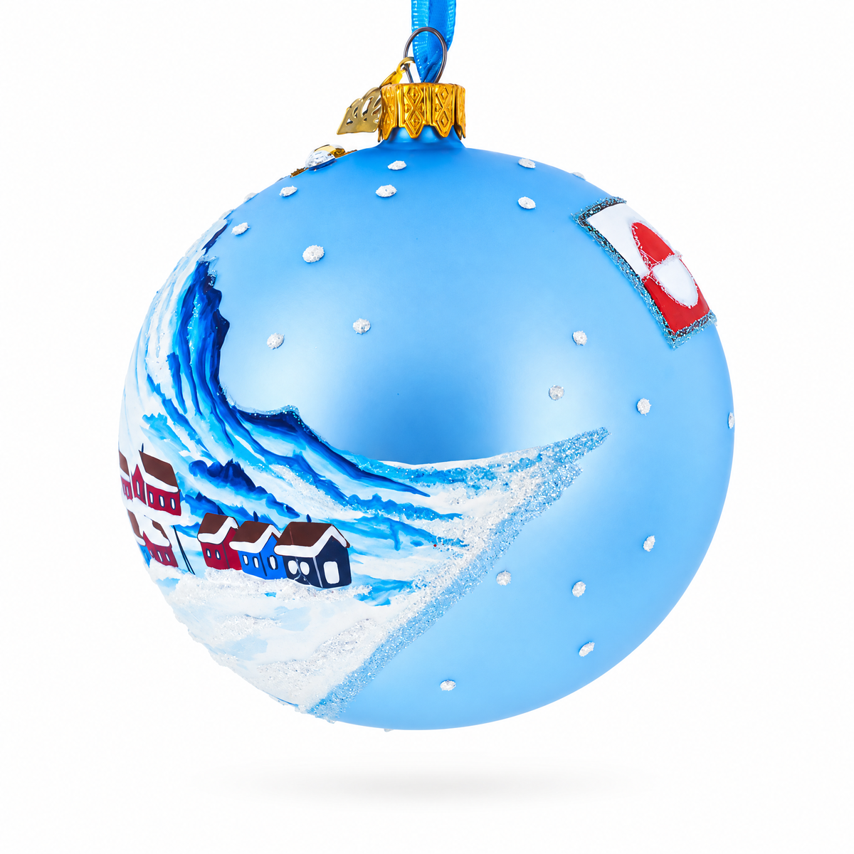 Greenland's Northern Lights Glass Ball Christmas Ornament