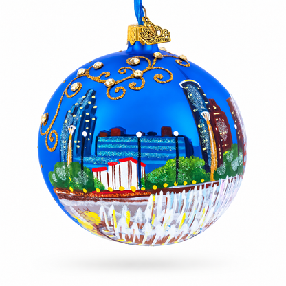 Atlanta, Georgia Jeweled Glass Ball Christmas Ornament 4 Inches