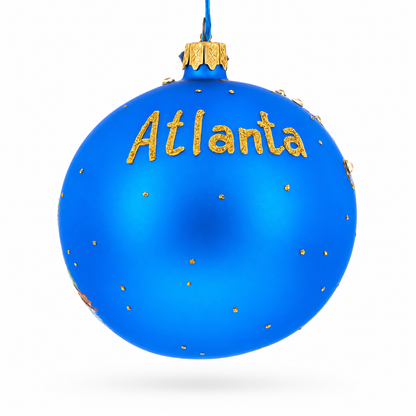 Atlanta, Georgia Jeweled Glass Ball Christmas Ornament 4 Inches