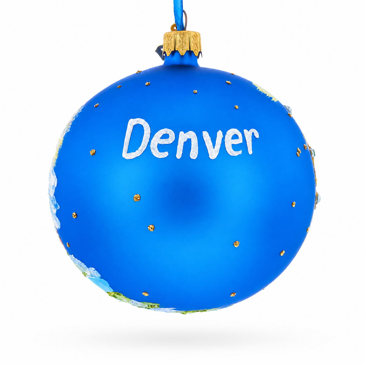 Denver, Colorado Jeweled Glass Ball Christmas Ornament 4 Inches