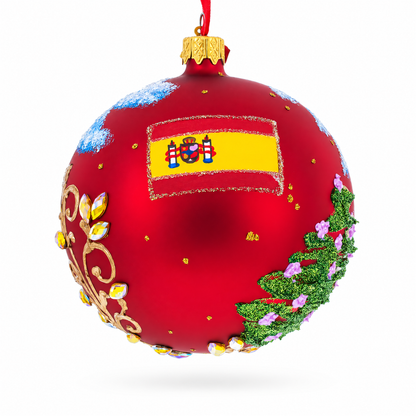 The Plaza de España (Spain Square) Sevilla, Spain Glass Ball Christmas Ornament