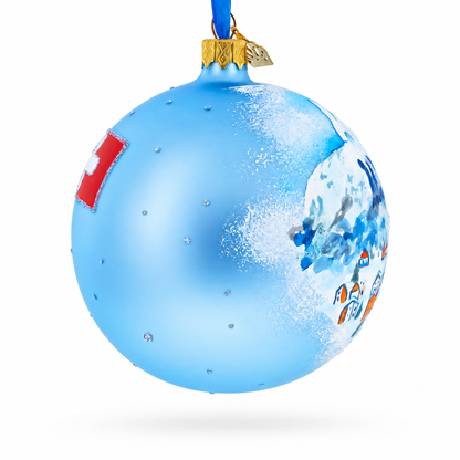 Matterhorn, Zermatt, Switzerland Jeweled Glass Ball Christmas Ornament 4 Inches