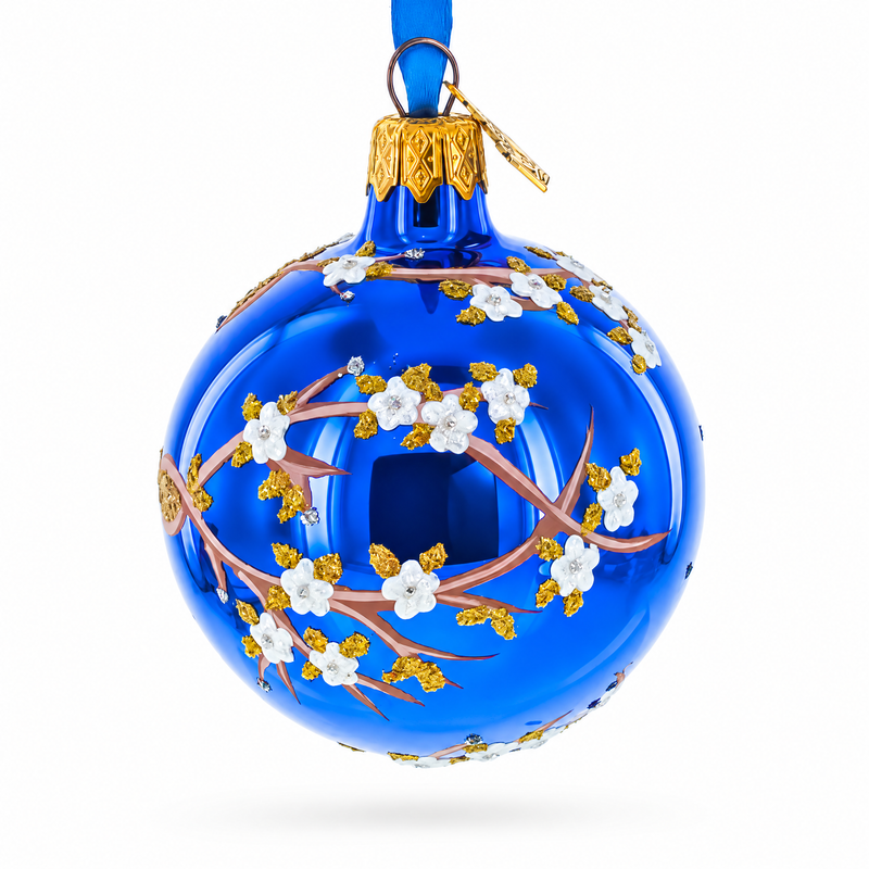 1901 Kelch Apple Blossom Royal Glass Ball Christmas Ornament 2.4 Inches