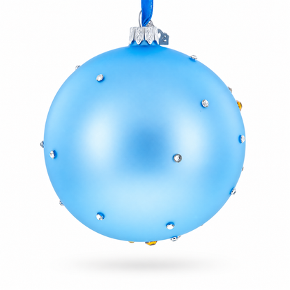 Baseball Stadium Scene Glass Ball Christmas Ornament 4 Inches
