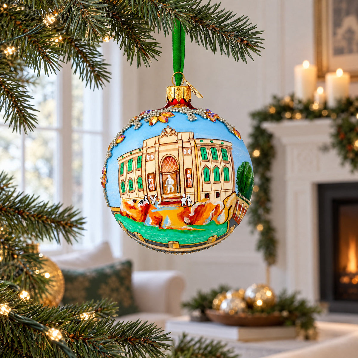 Trevi Fountain, Rome, Italy Glass Ball Christmas Ornament