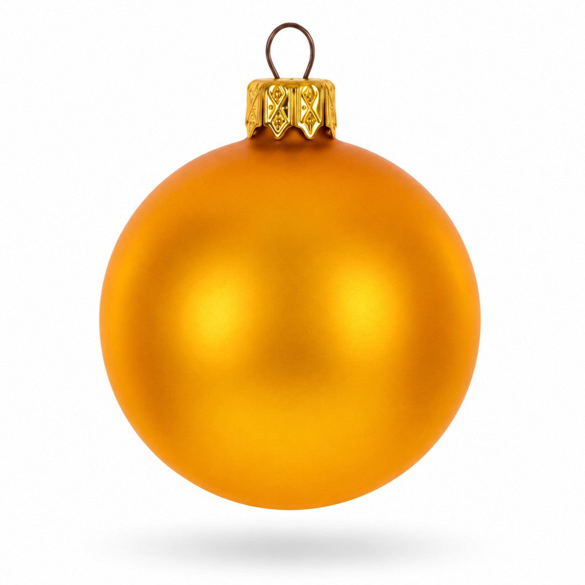 Set of 6 Matte Yellow Glass Ball Christmas Ornaments 2.4 Inches