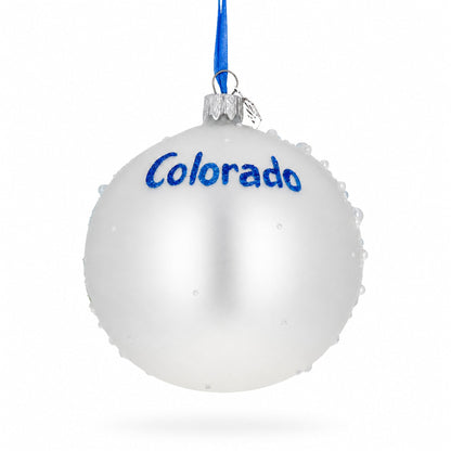Breckenridge, Colorado Mountain Scene Skier Christmas Tree Ornament 4 Inches