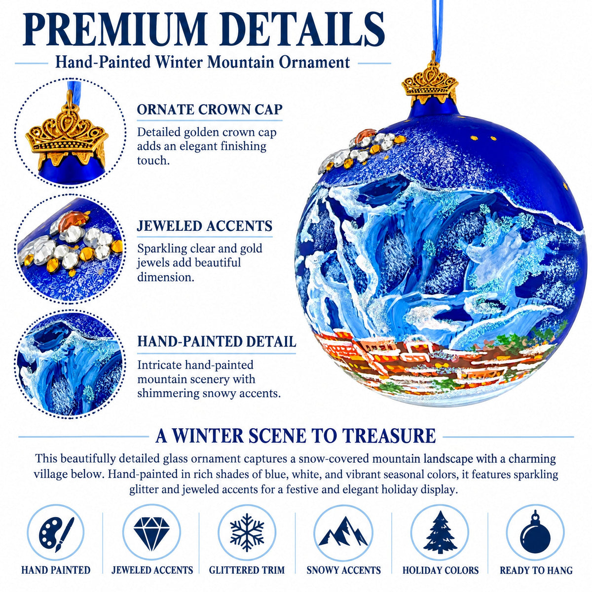 Aspen, Colorado Mountain Ski Trails Glass Ball Christmas Ornament