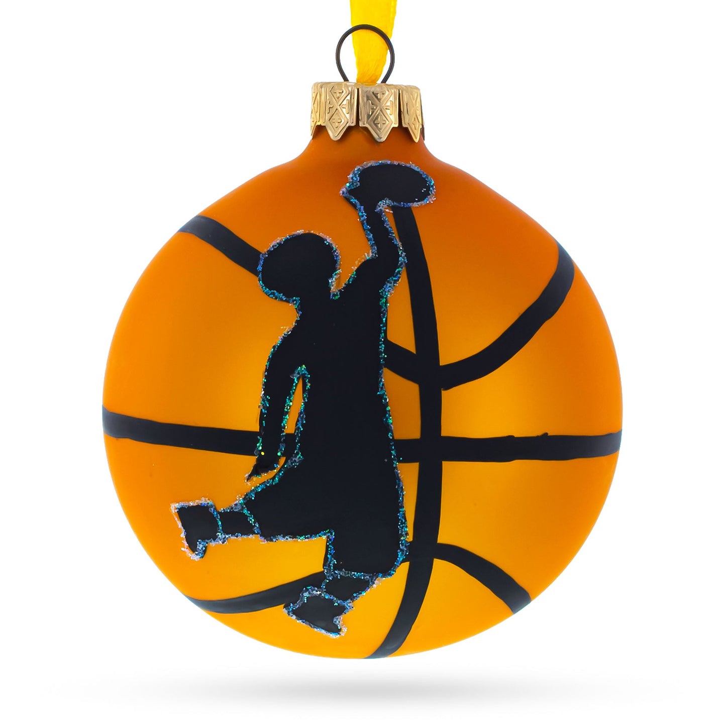 Basketball Player in Action Glass Ball Christmas Sports Ornament 3.25 Inches