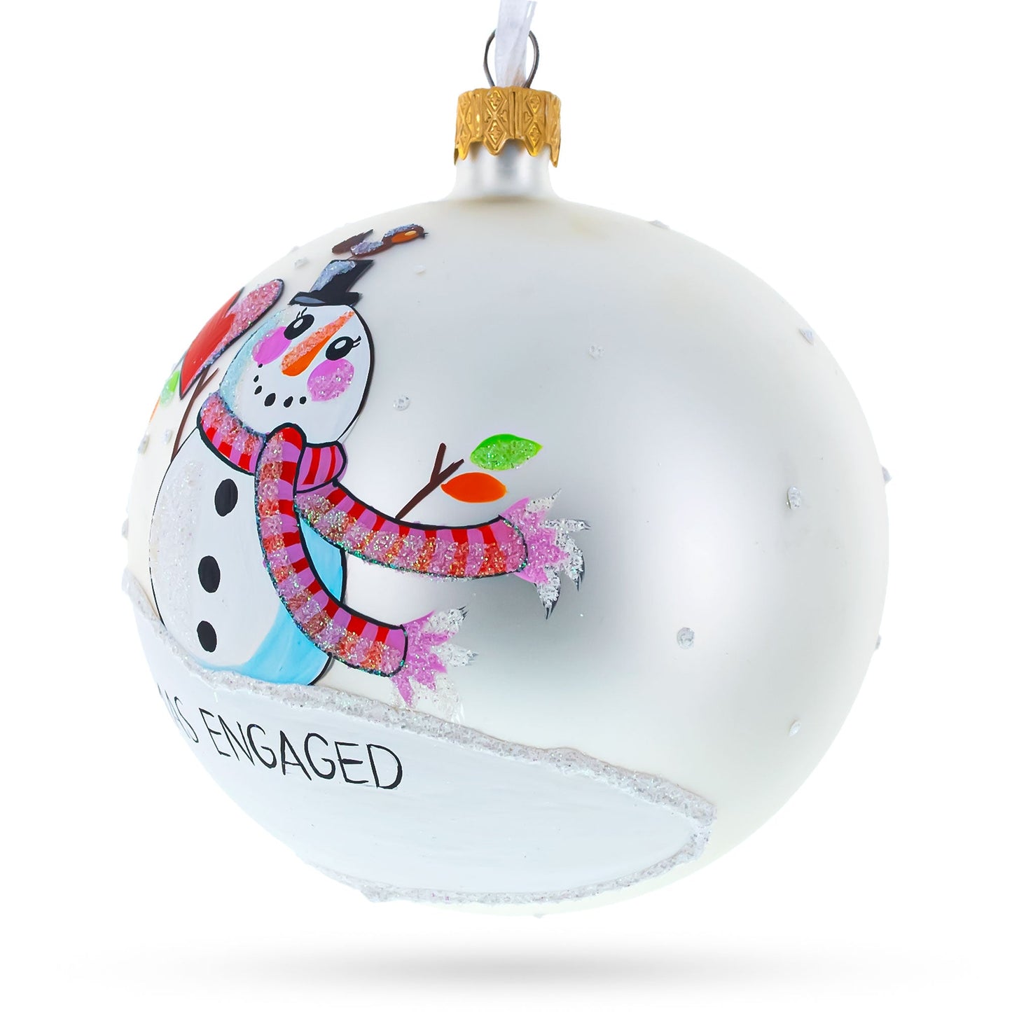 A Winter Romance Glass Ball 'Our First Christmas' Ornament 4 Inches