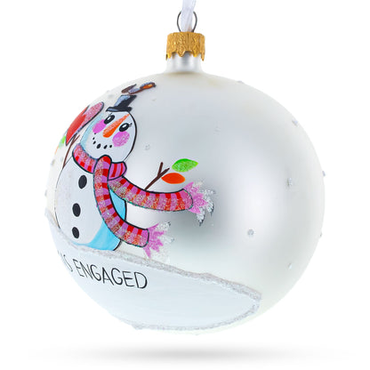 A Winter Romance Glass Ball 'Our First Christmas' Ornament 4 Inches