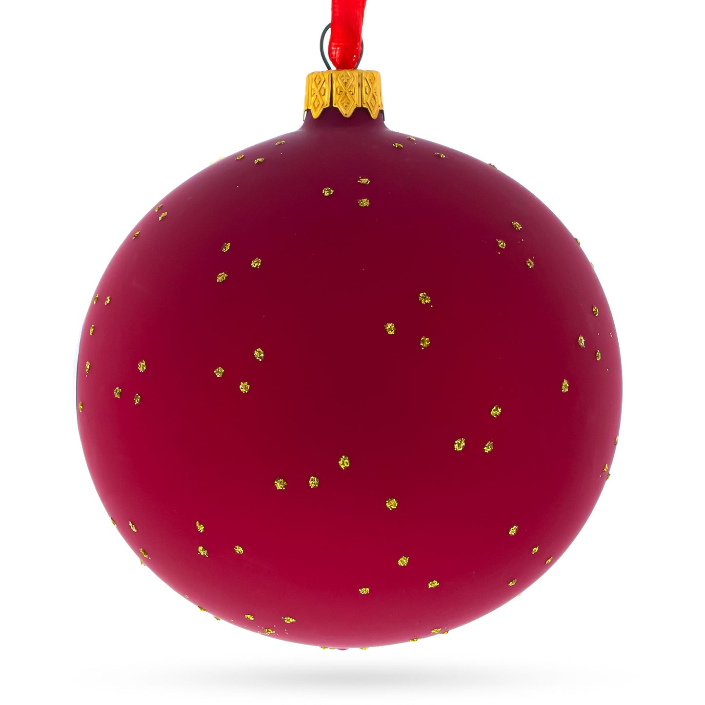 Buzzing Bee in Flight Collecting Honey Glass Ball Christmas Ornament 3.25 Inches