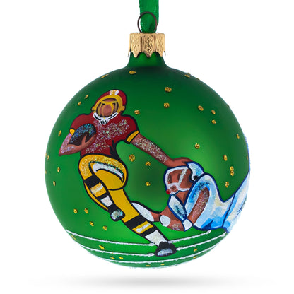 American Football Glass Christmas Ornament 3.25 Inches
