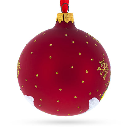 Dogs Celebrating with Cocktails Glass Ball Christmas Ornament 3.25 Inches