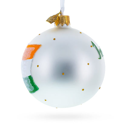 Flag of India Glass Ball Christmas Ornament 3.25 Inches