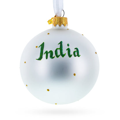 Flag of India Glass Ball Christmas Ornament 3.25 Inches