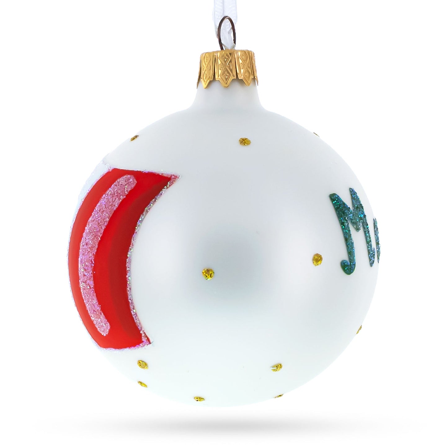 Flag of Mexico Glass Ball Christmas Ornament 3.25 Inches