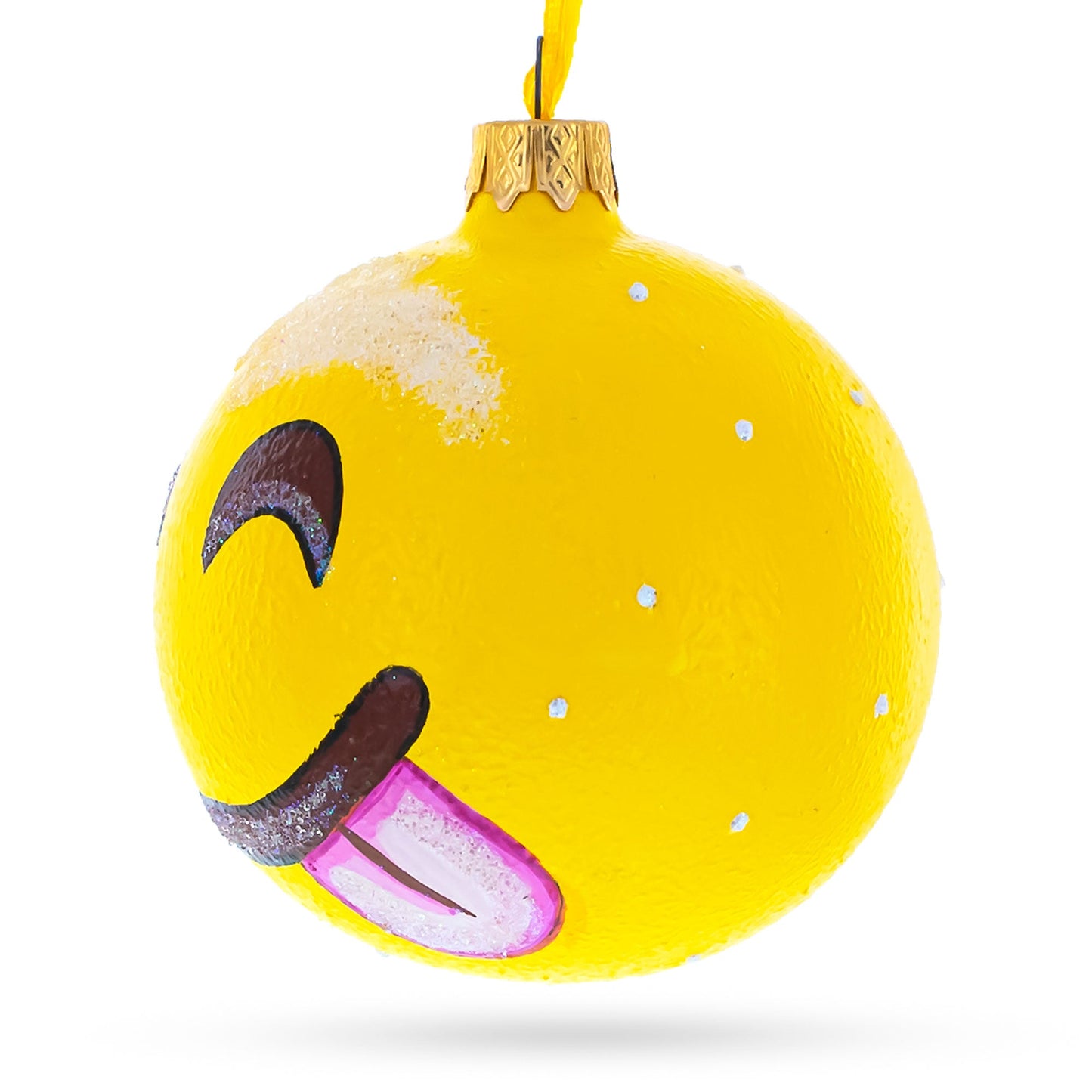 Indulging in Delight Savoring Delicious Food Glass Ball Christmas Ornament 3.25 Inches