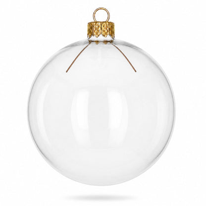 Set of 4 Clear Glass Ball Christmas Ornaments DIY Craft 4 Inches
