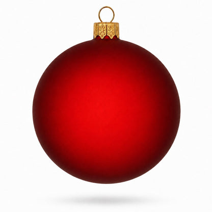 Set of 4 Translucent Red Glass Ball Christmas Ornaments 4 Inches
