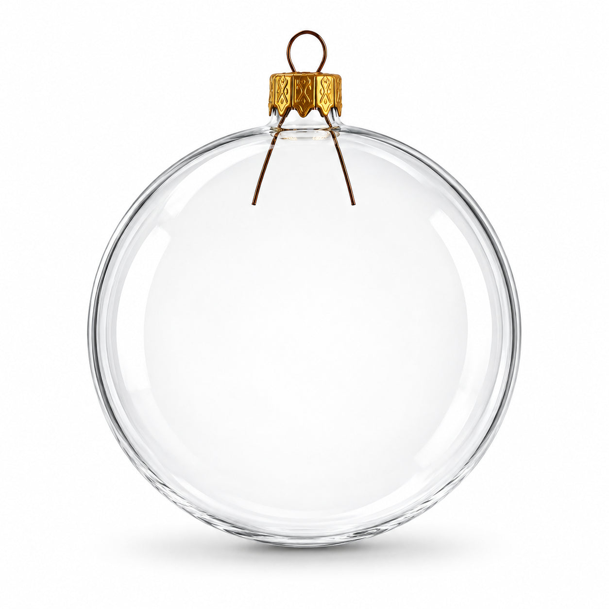 Set of 6 Clear Glass Ball Christmas Ornaments DIY Craft 3.25 Inches