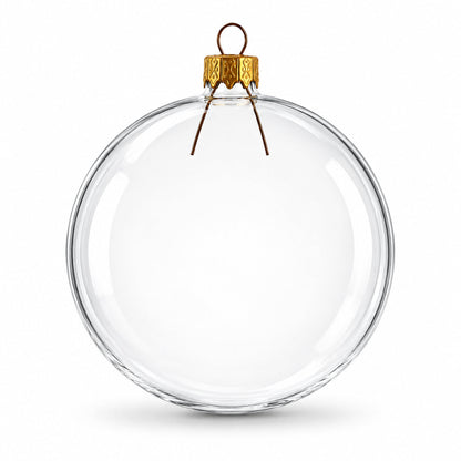 Set of 6 Clear Glass Ball Christmas Ornaments DIY Craft 3.25 Inches