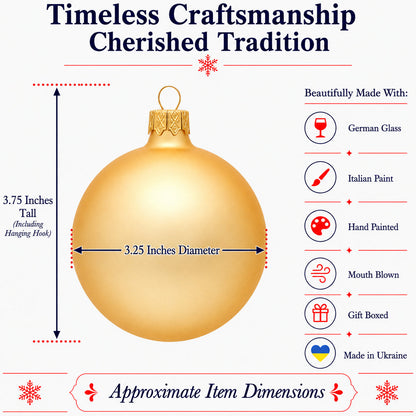 Set of 6 Rose Gold Glass Ball Ornaments 3.25 Inches