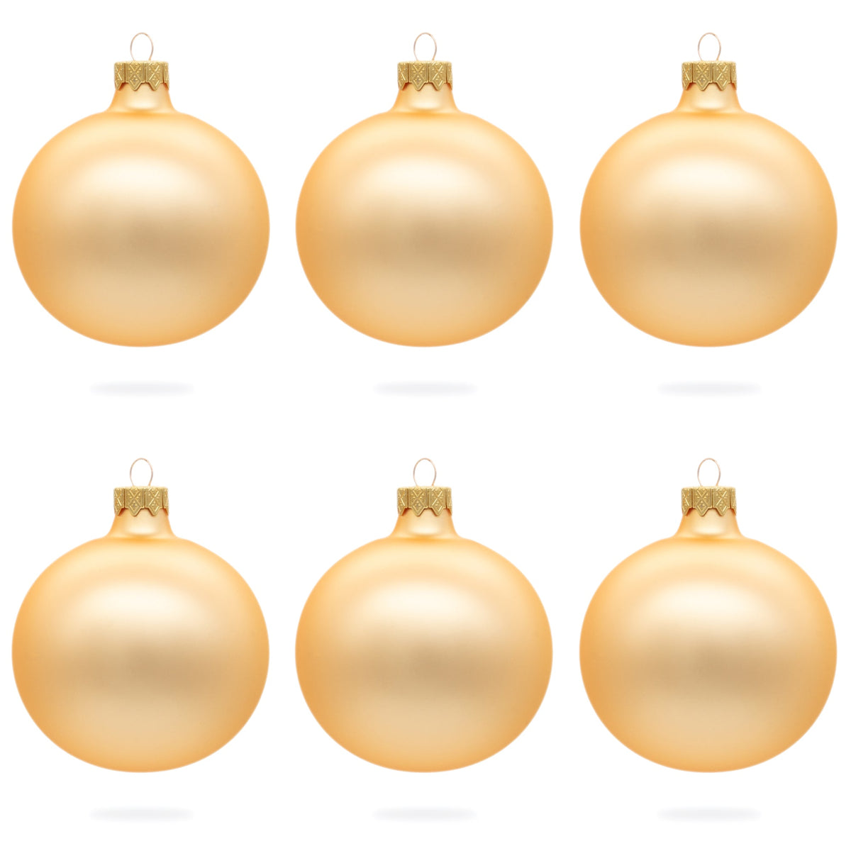Set of 6 Rose Gold Glass Ball Ornaments 3.25 Inches