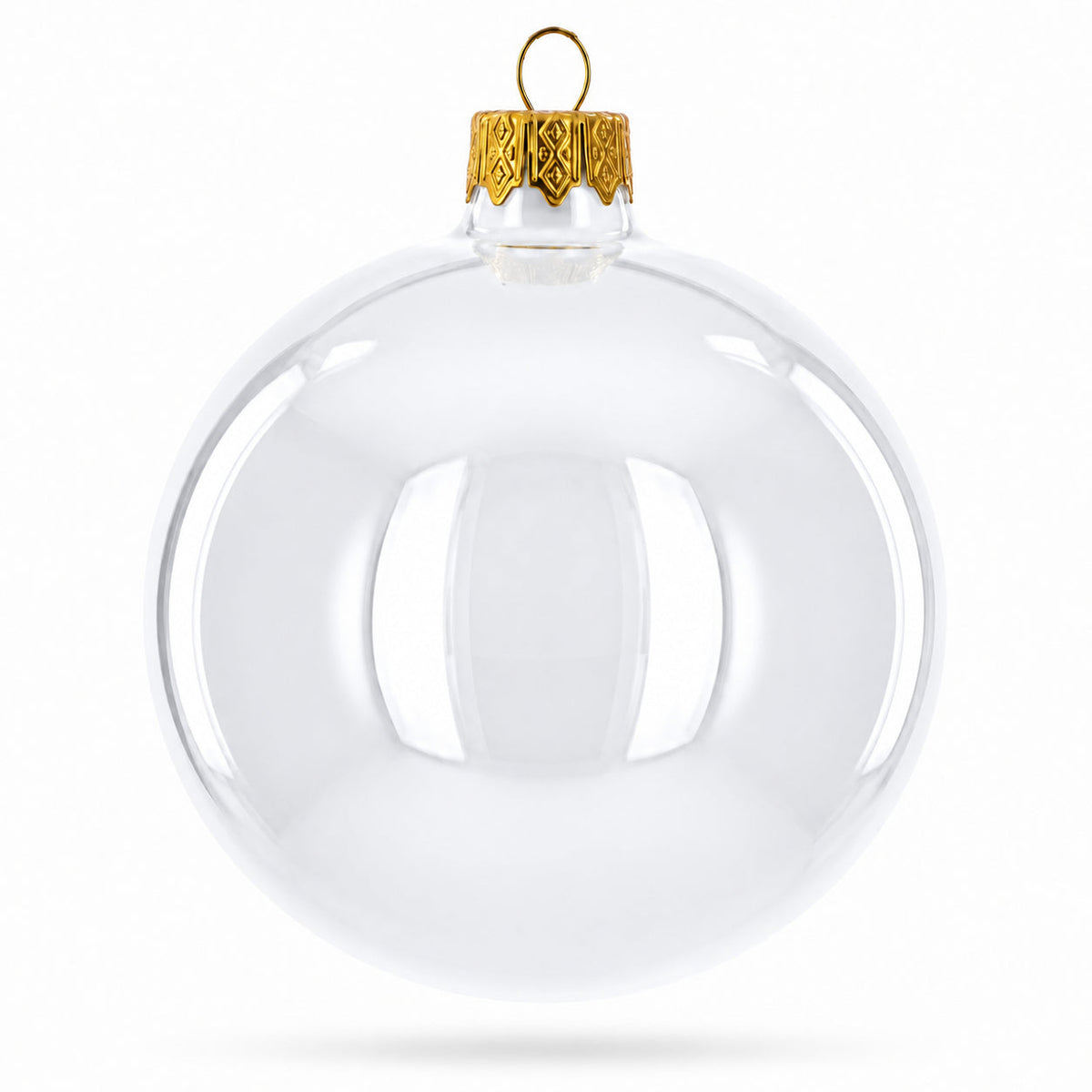 Set of 6 White Glossy Glass Ball Christmas Ornaments 3.25 Inches