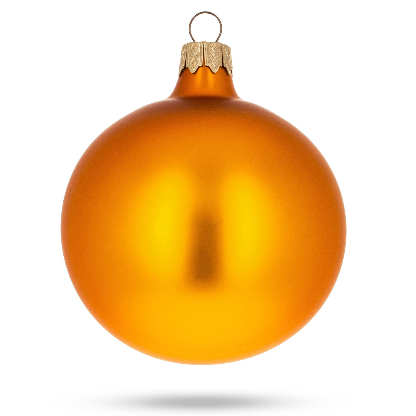 Set of 6 Matte Gold Glass Ball Christmas Ornaments 3.25 Inches