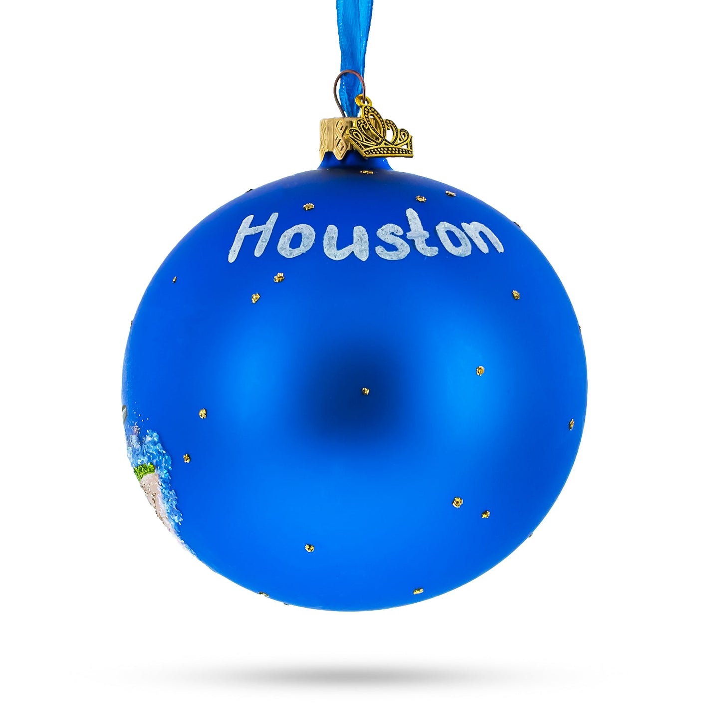Space Center, Houston, Texas Glass Ball Christmas Ornament 4 Inches