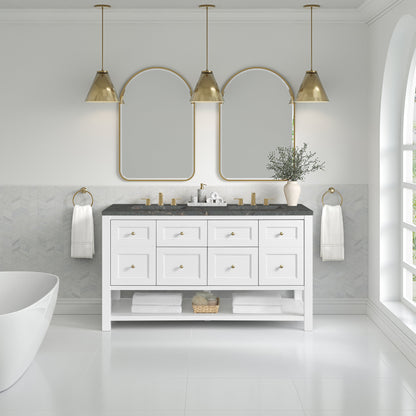 James Martin Breckenridge 60" Double Bathroom Vanity, Bright White