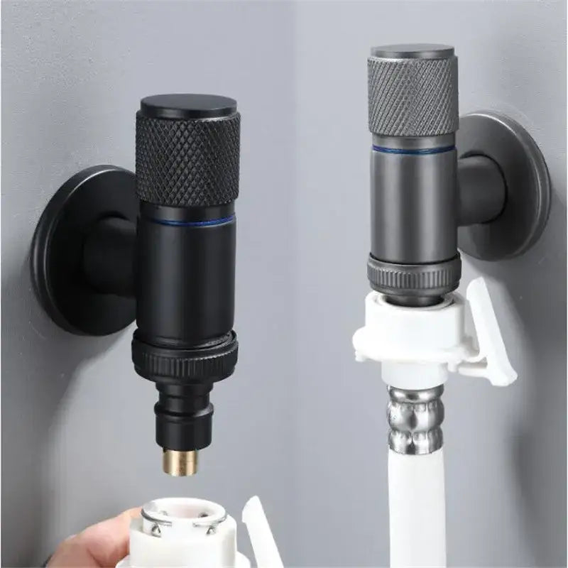 Knurled black copper brass washing machine faucet laundry room